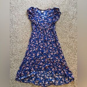 Knox Rose Blue Floral Maxi with Pink Blooms